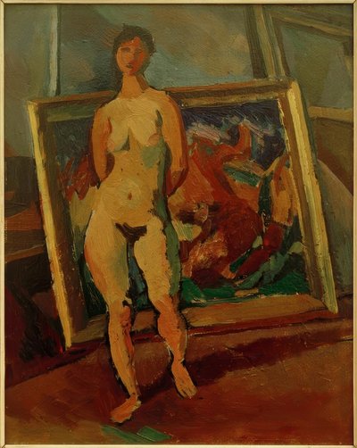 Desnudo femenino en el estudio (Desnudo femenino caminando) de Albert Weisgerber